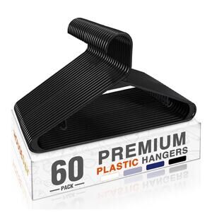 60 Black Hangers